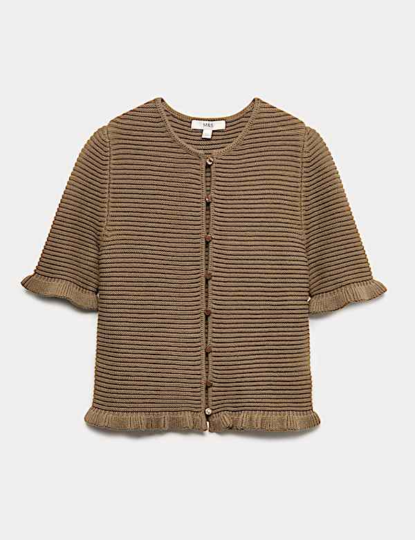 Cotton Rich Ruffle Detail Cardigan - KR