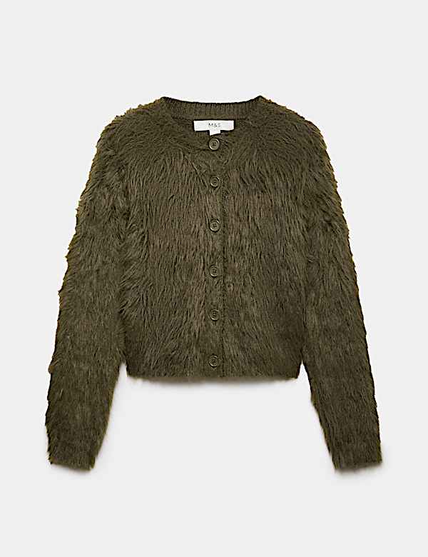 Textured Button Front Slim Cardigan - IL