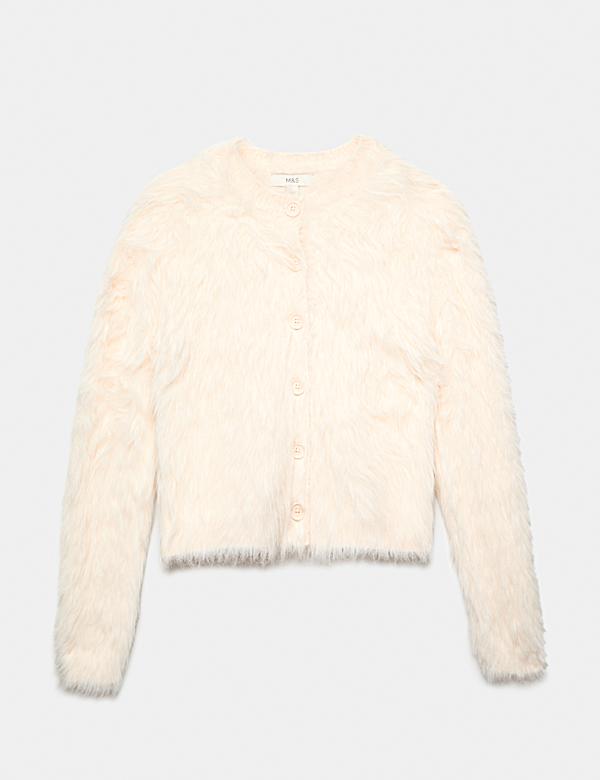 Textured Button Front Slim Cropped Cardigan - KR