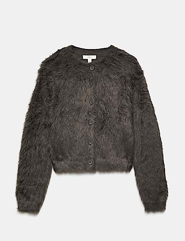 Textured Button Front Slim Cropped Cardigan - CN