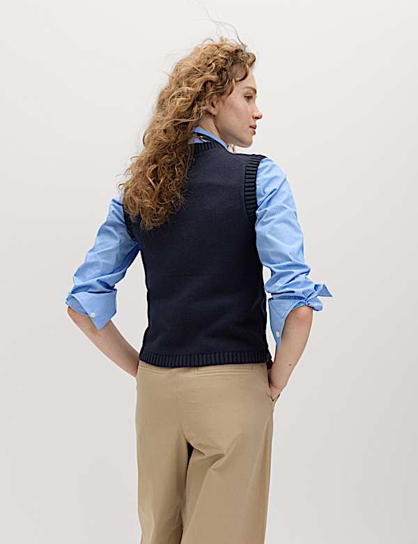 Cotton Rich Slim Fit Knitted Vest - IT