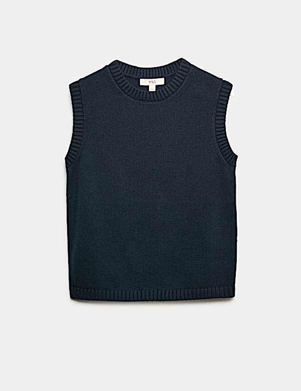 Cotton Rich Slim Fit Knitted Vest - IT
