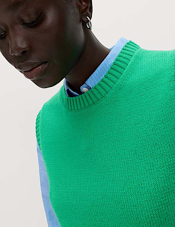 Cotton Rich Slim Fit Knitted Vest - AU