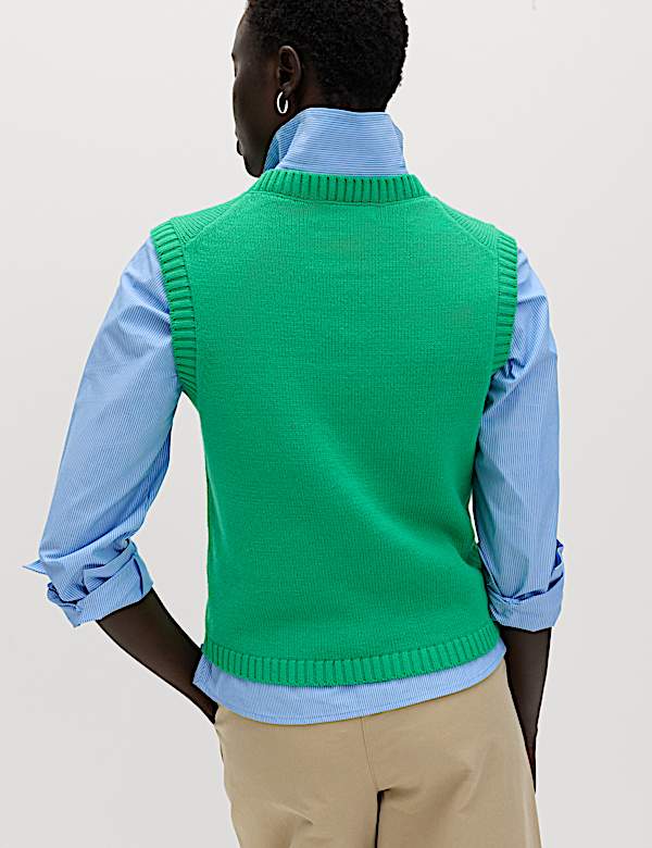 Cotton Rich Slim Fit Knitted Vest - AU
