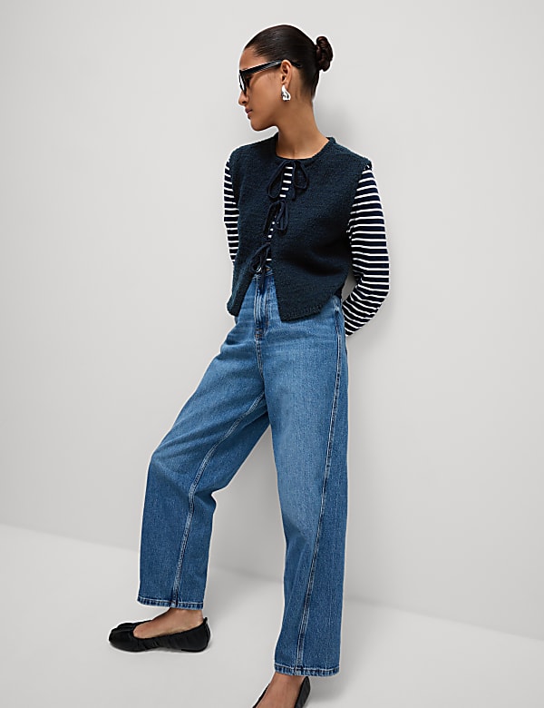 Cotton Rich Textured Cropped Waistcoat - PT