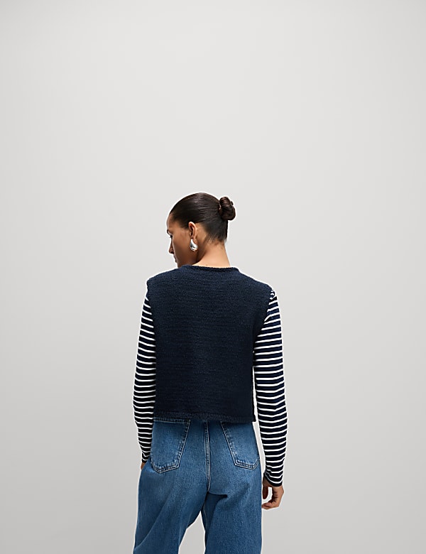 Cotton Rich Textured Cropped Waistcoat - PT