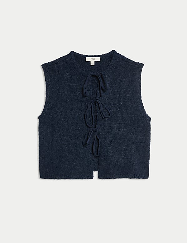 Cotton Rich Textured Cropped Waistcoat - PT