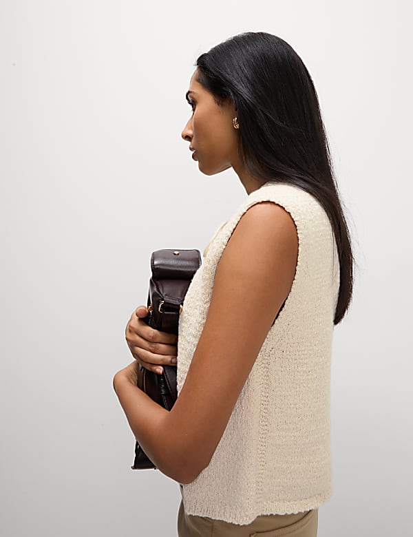 Cotton Rich Textured Cropped Waistcoat - MV