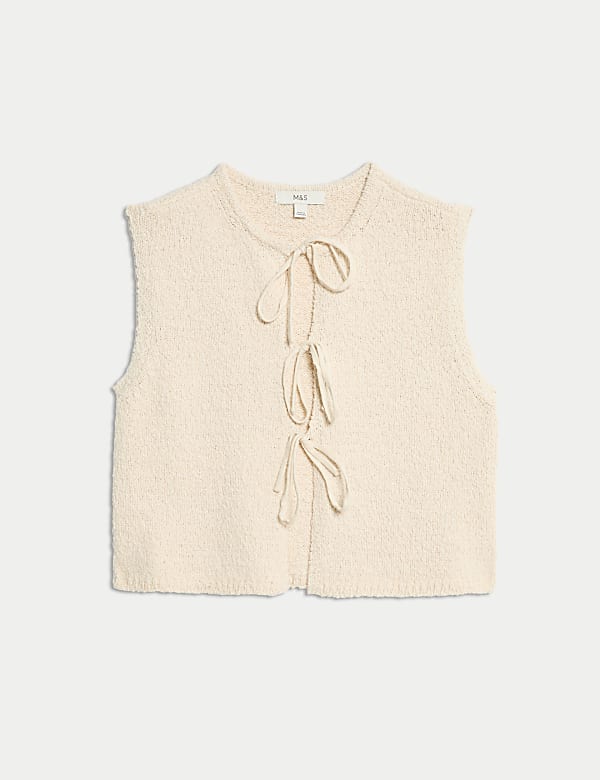 Cotton Rich Textured Cropped Waistcoat - MV