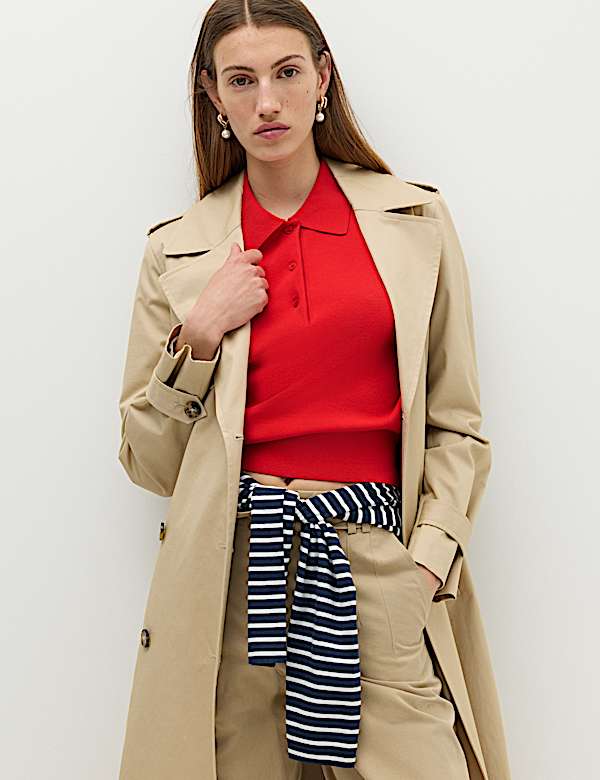 Collared Cropped Knitted Top - DK