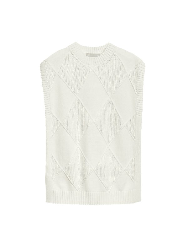 Cotton Rich Knitted Vest with Merino Wool