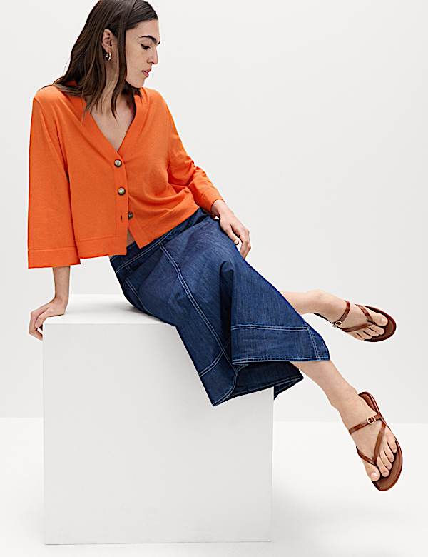 Wide Sleeve Short Length Cardigan - PT