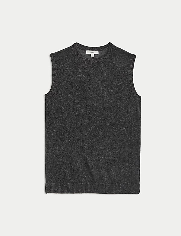 גופייה ארוגה בגזרה רגילה ובגימור מתכתי - IL