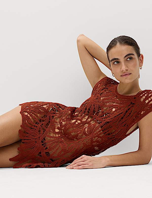 Pure Cotton Crochet-Style Knitted Vest. - MX