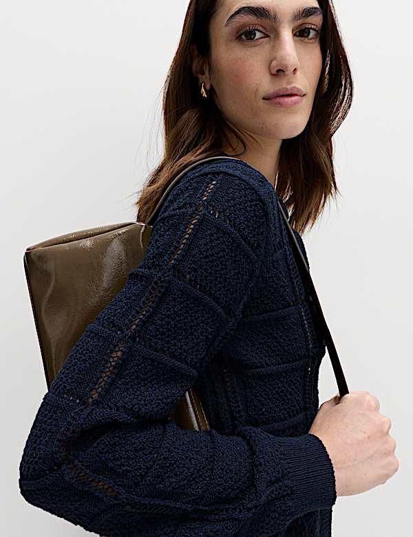 Cotton Blend Cropped Cardigan - TW