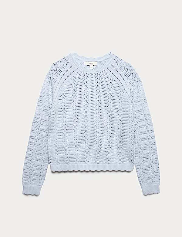 Cotton Rich Pointelle Scallop Edge Jumper - RO