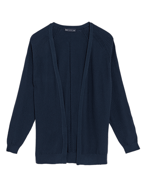 Cotton Rich Textured Relaxed Cardigan