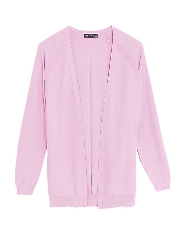 Cotton Rich Textured Relaxed Cardigan