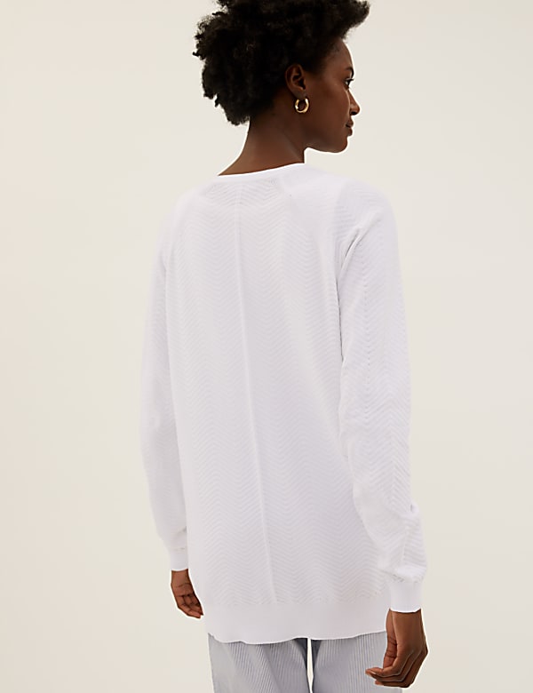 Cotton Rich Textured Relaxed Cardigan