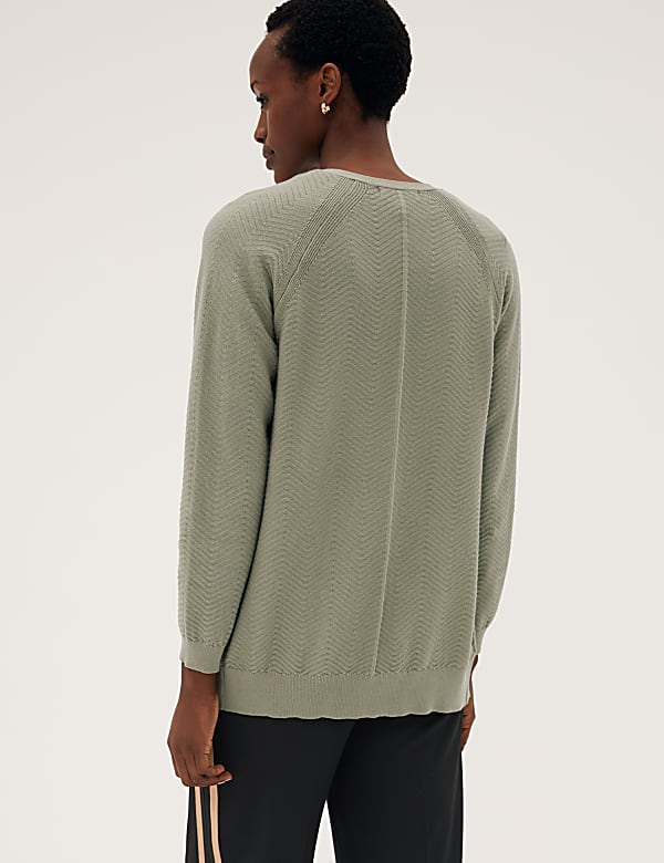 Cotton Rich Textured Relaxed Cardigan