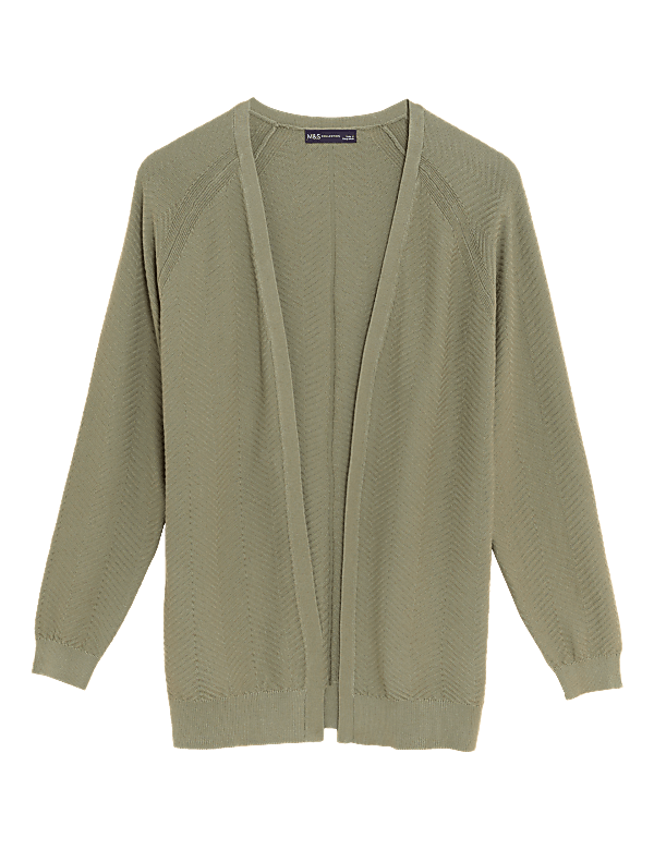 Cotton Rich Textured Relaxed Cardigan