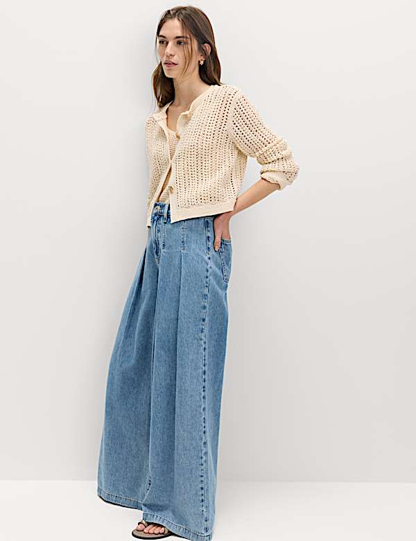 Cardigan coupe slim en coton m&eacute;lang&eacute; textur&eacute; - CH
