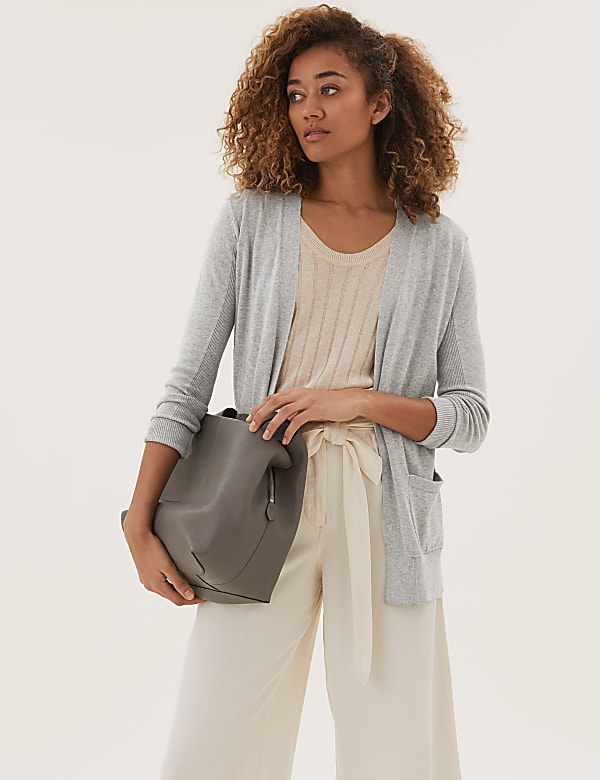 Pure Cotton Relaxed Cardigan NATURAL Cardigans M S US