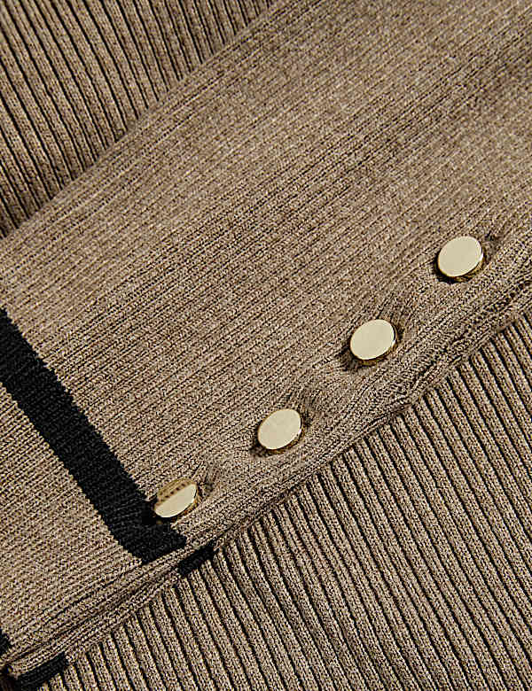 Ribbed Tipped Detail Crew Neck Jumper