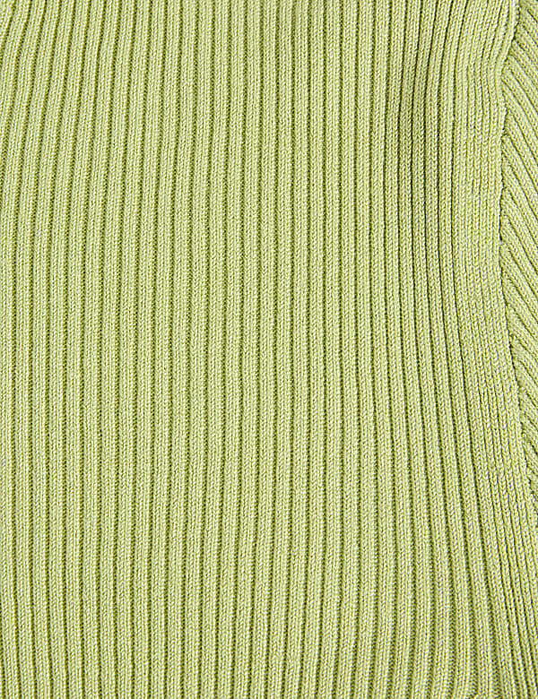 Ribbed Crew Neck Button Detail Jumper