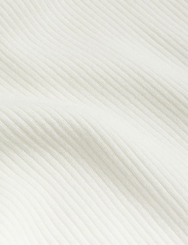 Ribbed Crew Neck Button Detail Jumper