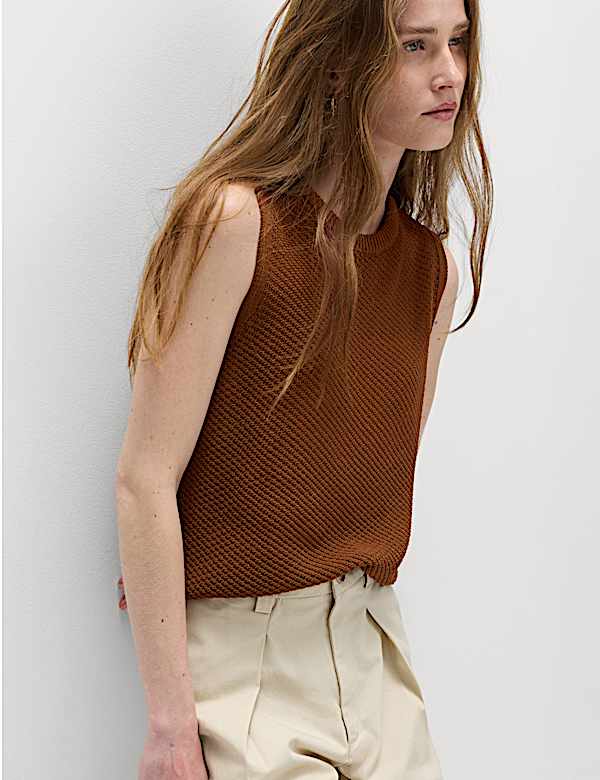 Top en maille de coton coupe slim - LU