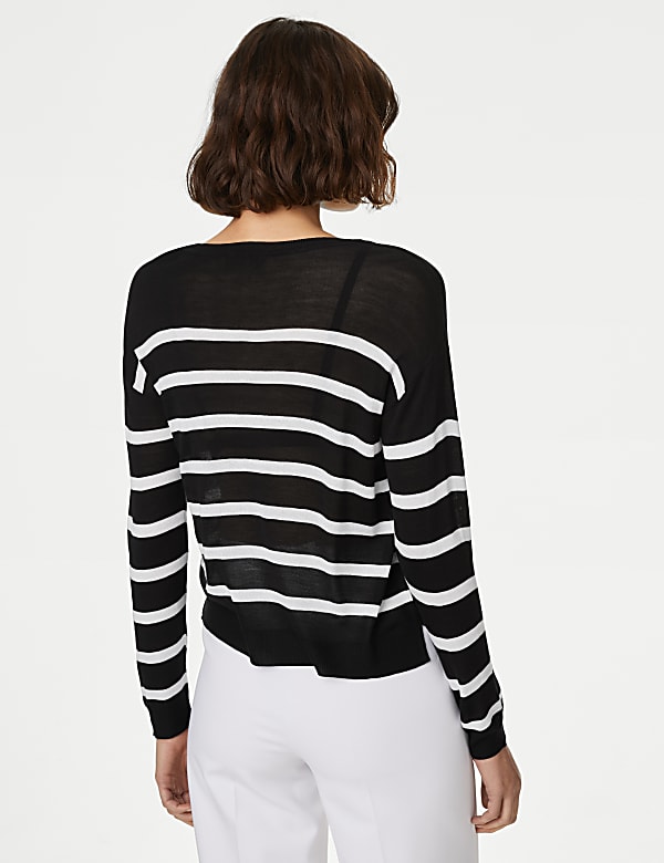 Lightweight Striped Crew Neck Jumper