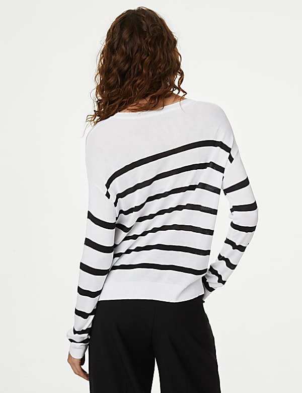 Lightweight Striped Crew Neck Jumper
