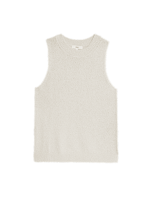Cotton Rich Textured Knitted Vest