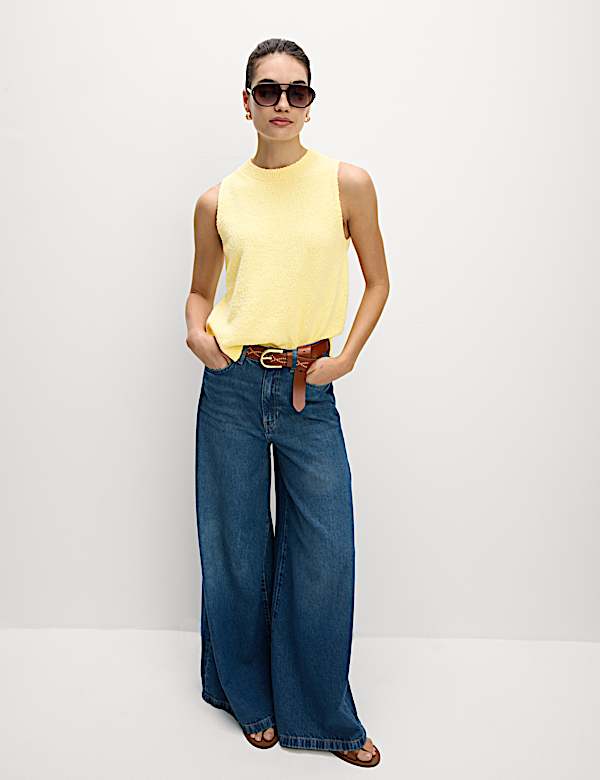 Cotton Rich Textured Knitted Vest - NZ