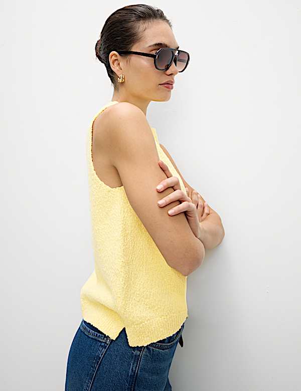 Cotton Rich Textured Knitted Vest - NZ