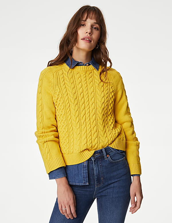 M and s cable knit jumper outlet