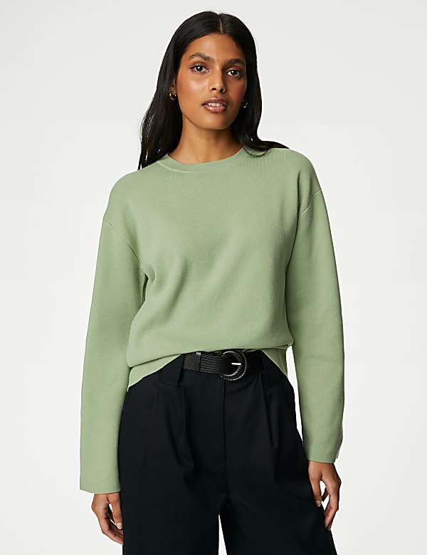 Cotton Rich Crew Neck Jumper PALE JADE Jumpers M S CA