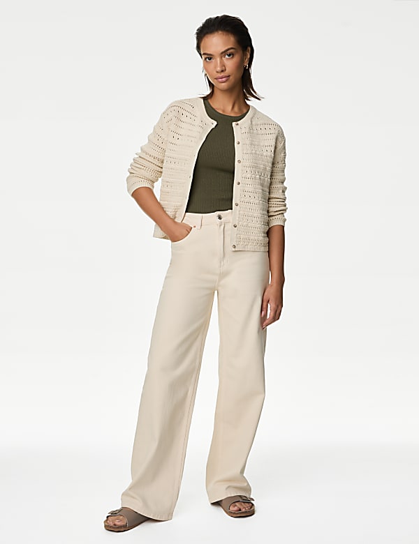 Cream pointelle cardigan 2025