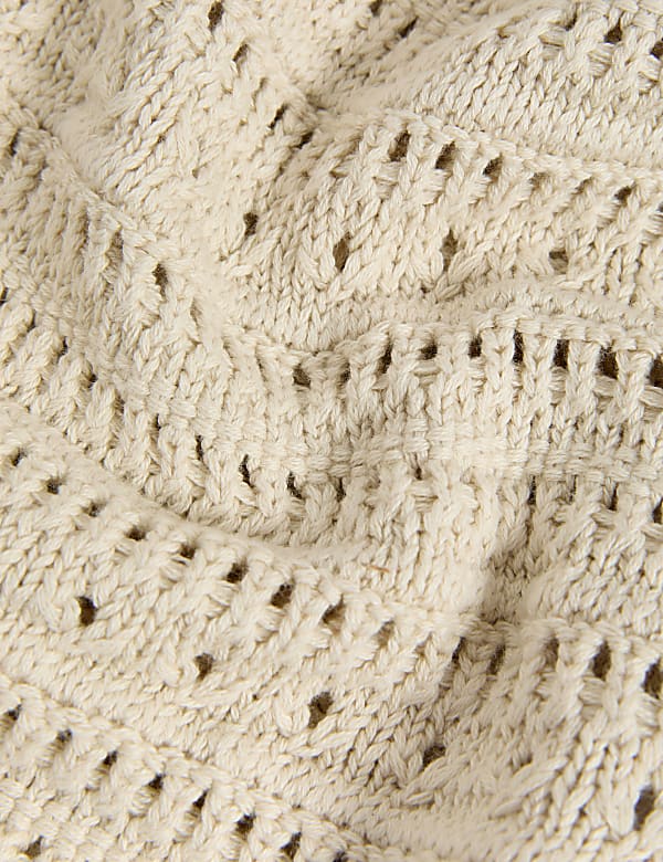 Cotton Rich Textured Pointelle Cardigan