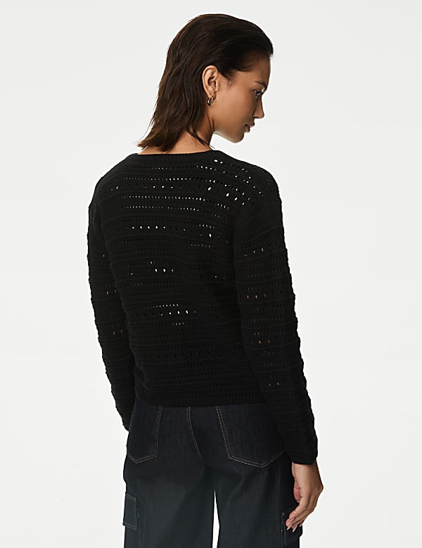 Cotton Rich Textured Pointelle Cardigan