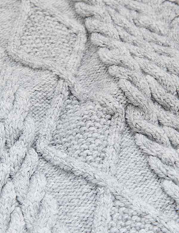 Cable Knit Roll Neck Longline Jumper