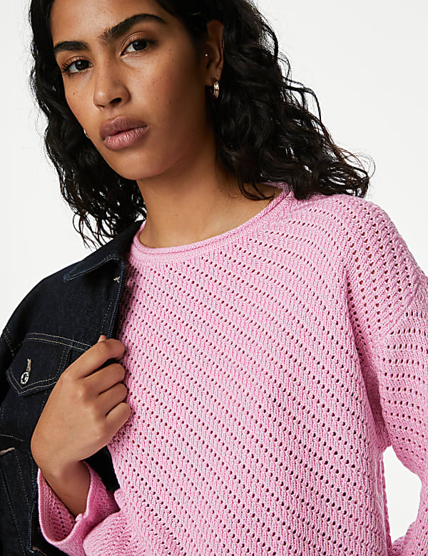 Textured Crew Neck Jumper - HU