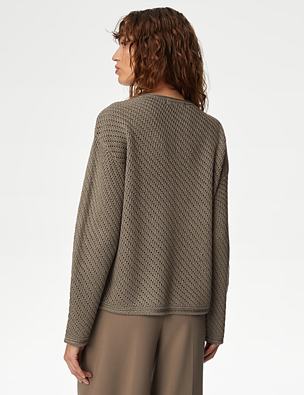 Textured Crew Neck Jumper - RO