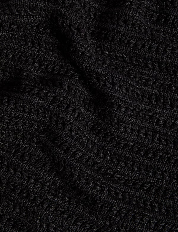 Cotton Rich Textured Tipped Knitted Top