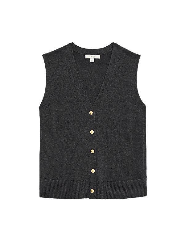 Cotton Rich Textured Fitted Waistcoat
