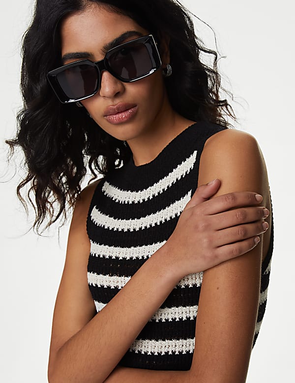 Cotton Rich Striped Midi Knitted Dress - PT