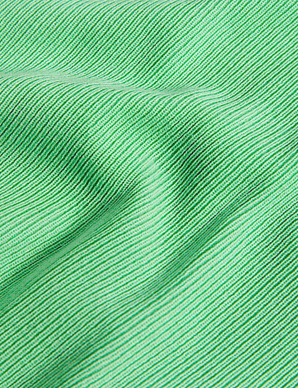 Cotton Rich Ribbed Collared Knitted Top