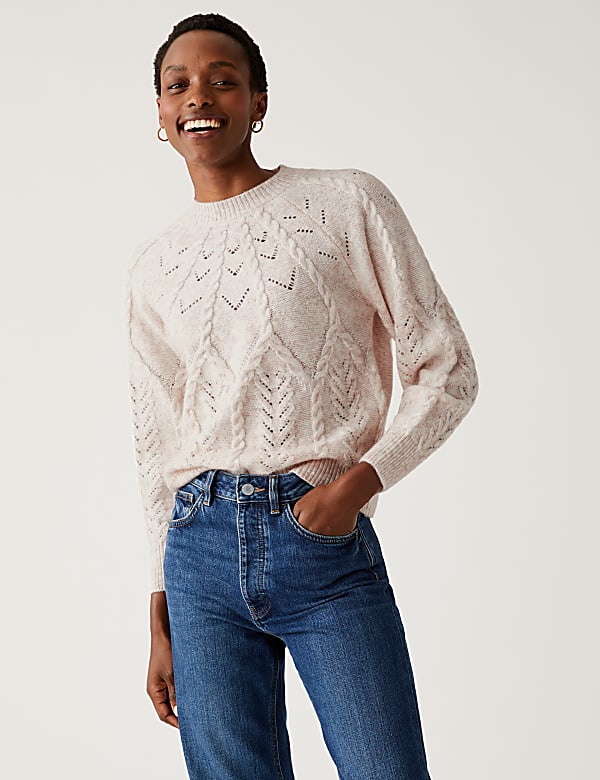 Cable Knit Pointelle Jumper