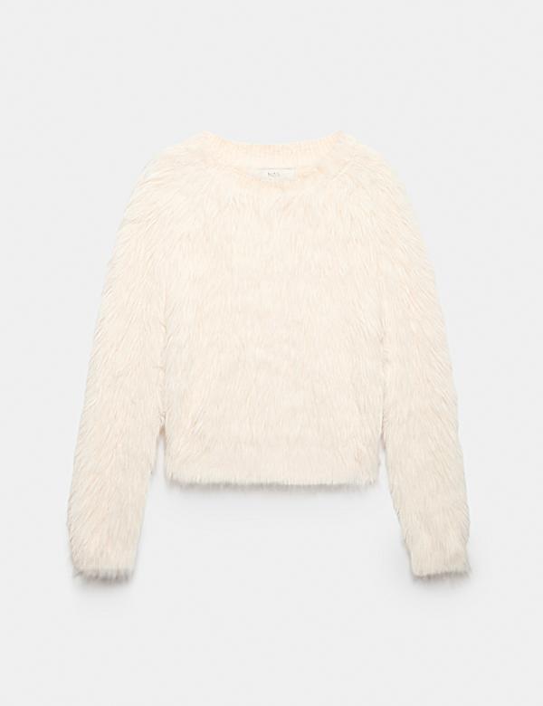Pull textur&eacute; coupe slim &agrave; col rond - CA